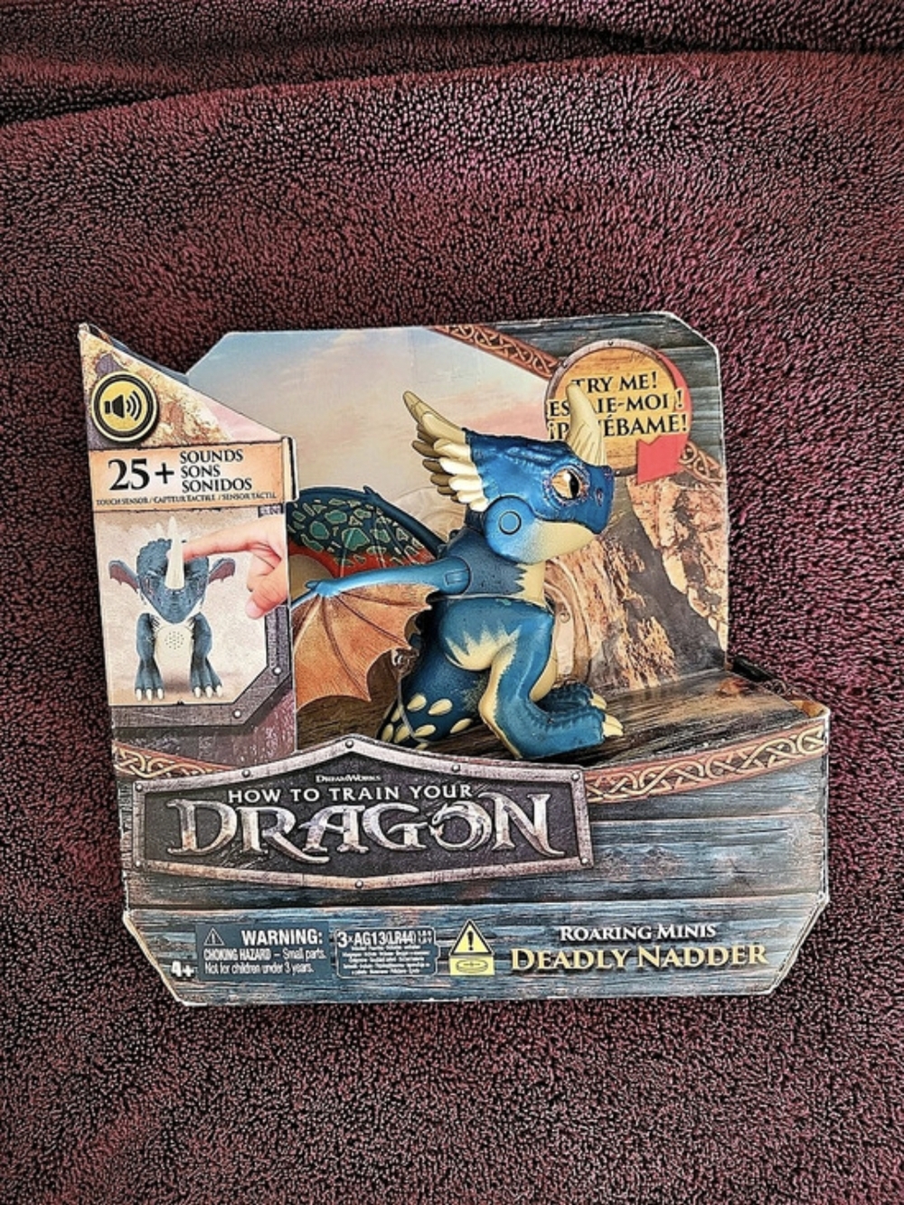 Spin Master Roaring Minis Deadly Nadder Dragon Figure in Blue & Brown
